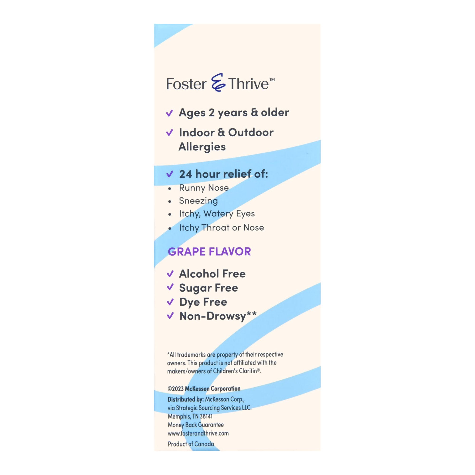 Foster & Thrive Children's Allergy Oral Solution Grape Flavor