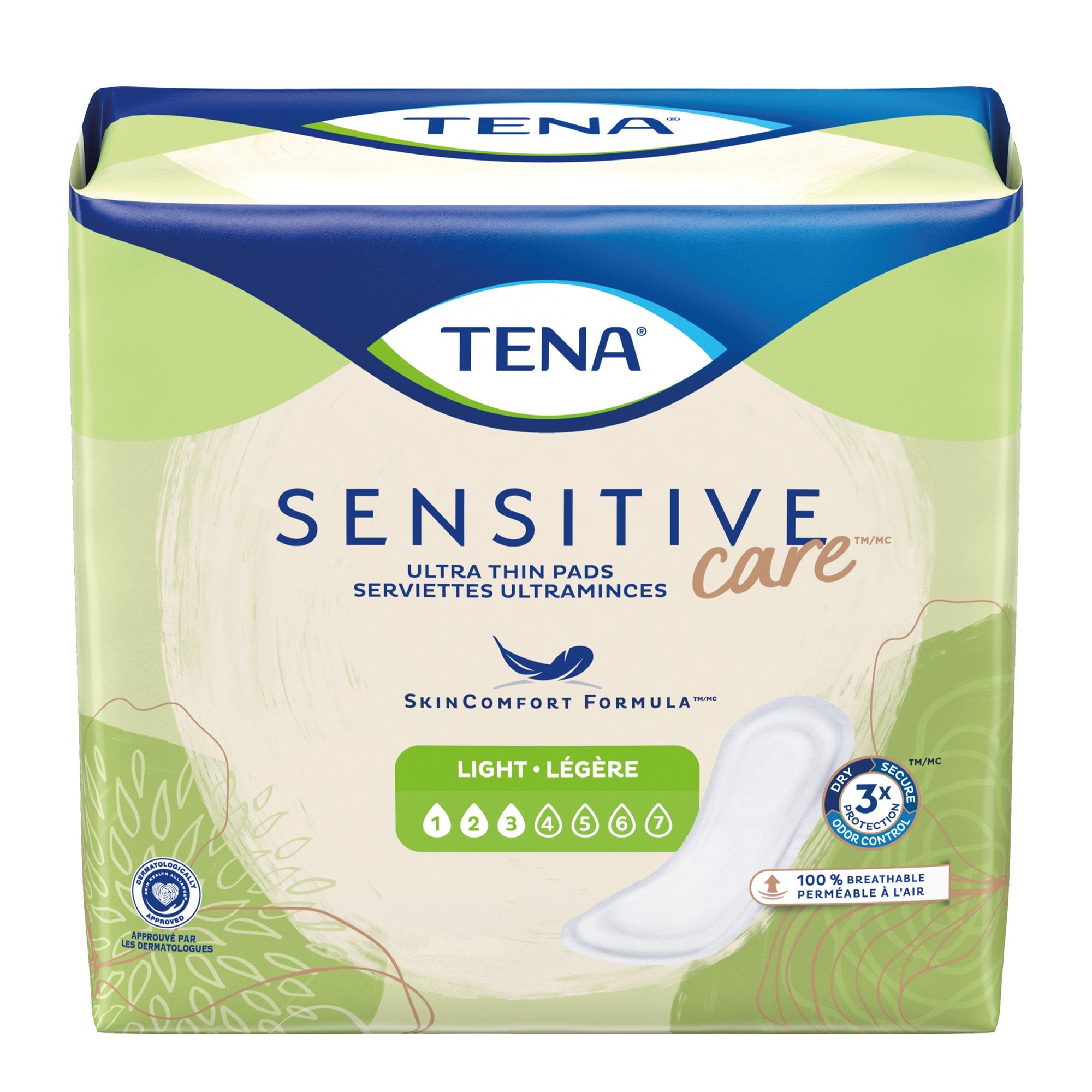 Tena Sensitive Care Ultra Thin Light Regular Bladder Control Pad 9-Inch Length