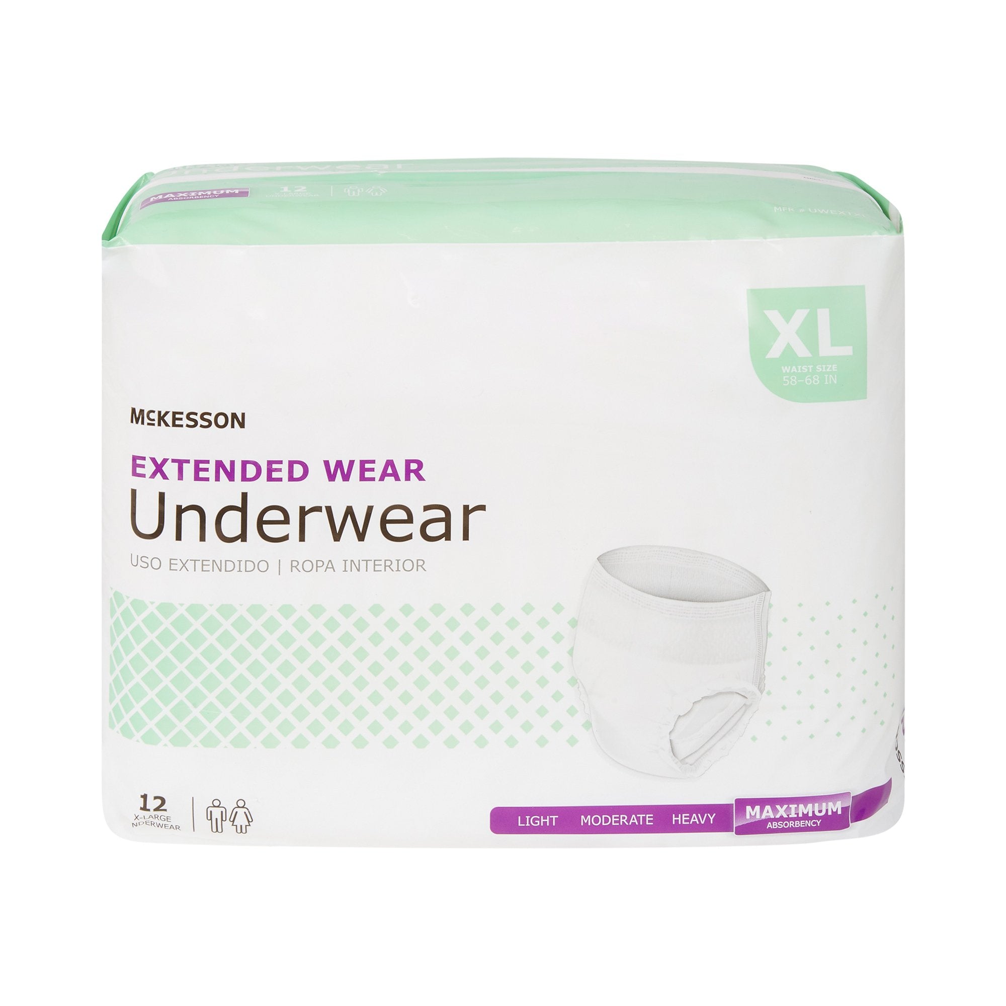 McKesson Extended Wear Maximum Absorbency Underwear, Extra Large