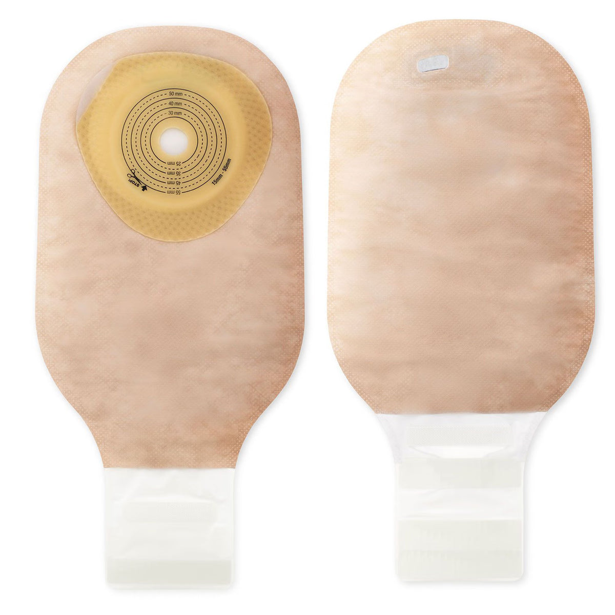 Premier™ One-Piece Beige Filtered Colostomy Pouch, Cut to Fit Stomas to 64 mm — Box of 10
