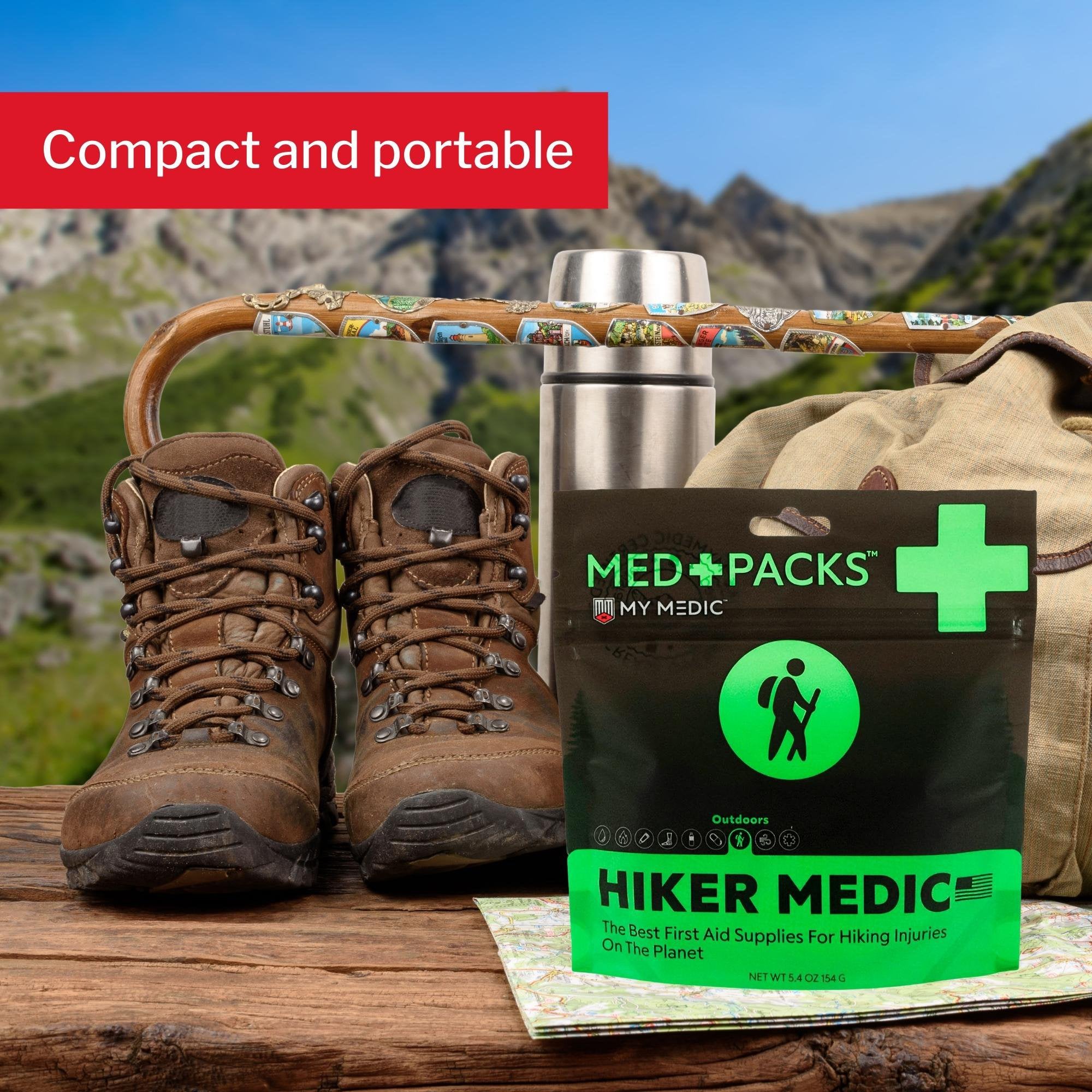 Med Packs First Aid Kit for Hikers – Outdoor Injury Supplies in Portable Pouch