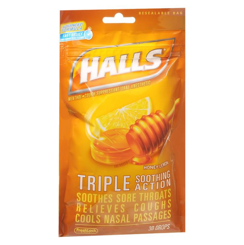 Halls Honey Lemon Flavor Cold and Cough Relief