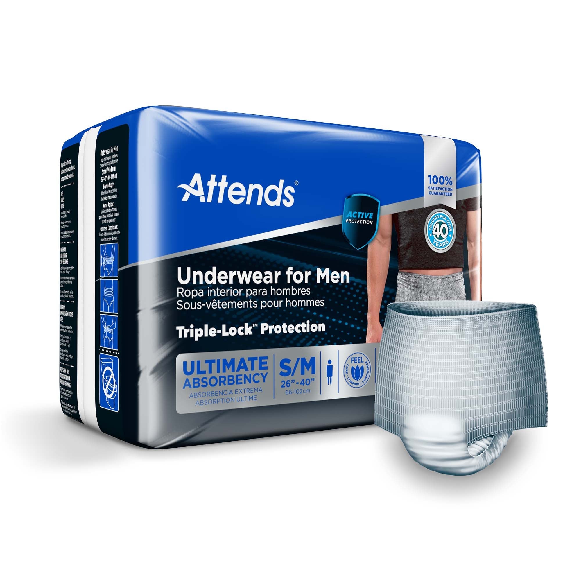 Attends® Discreet Men's Underwear, Level 5, Small / Medium