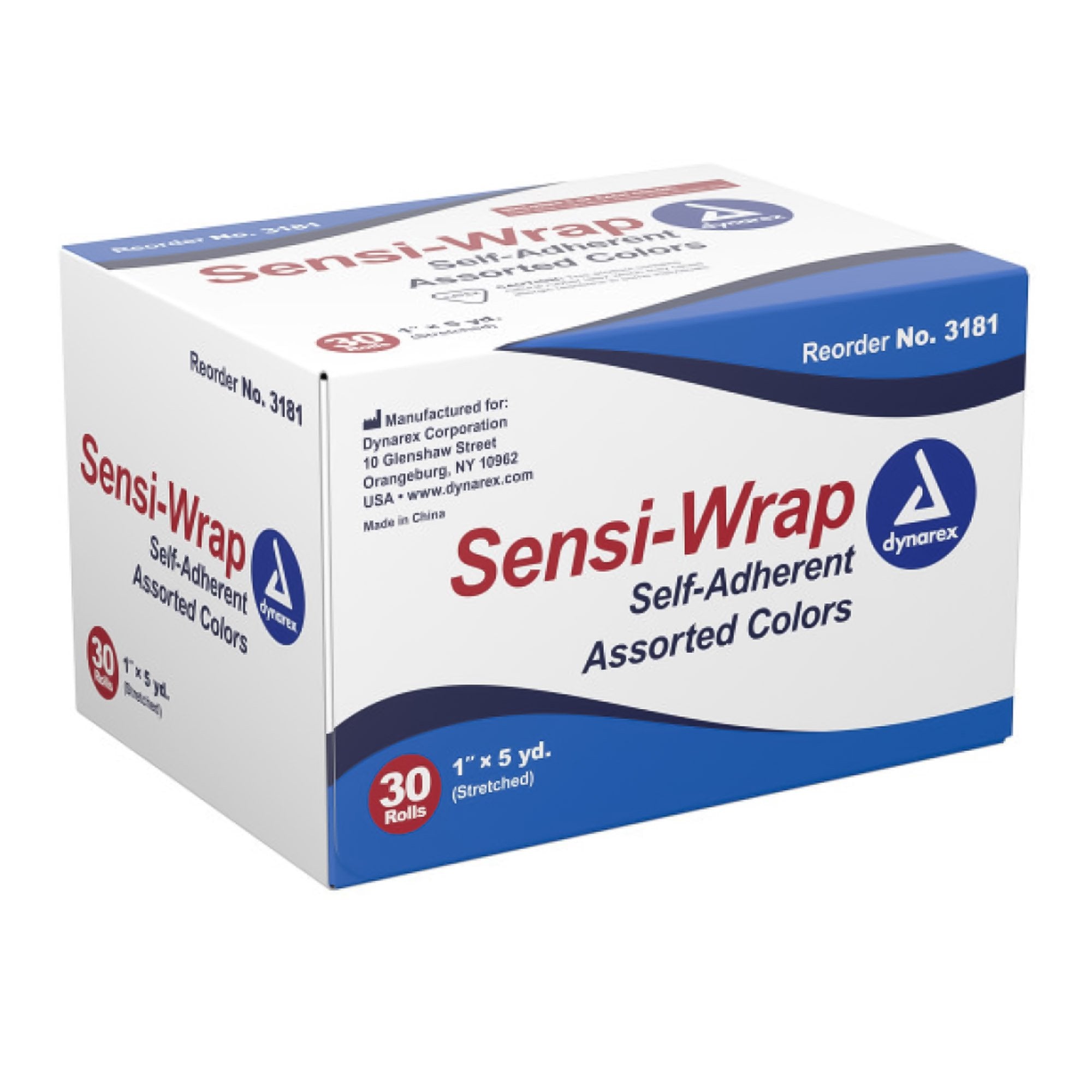 Sensi-Wrap Self-adherent Closure Cohesive Bandage, 1 Inch x 5 Yard Case of 30 Rolls - Case