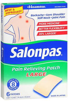 Salonpas® Topical Pain Relief Camphor and Menthol Patches — Box of 6