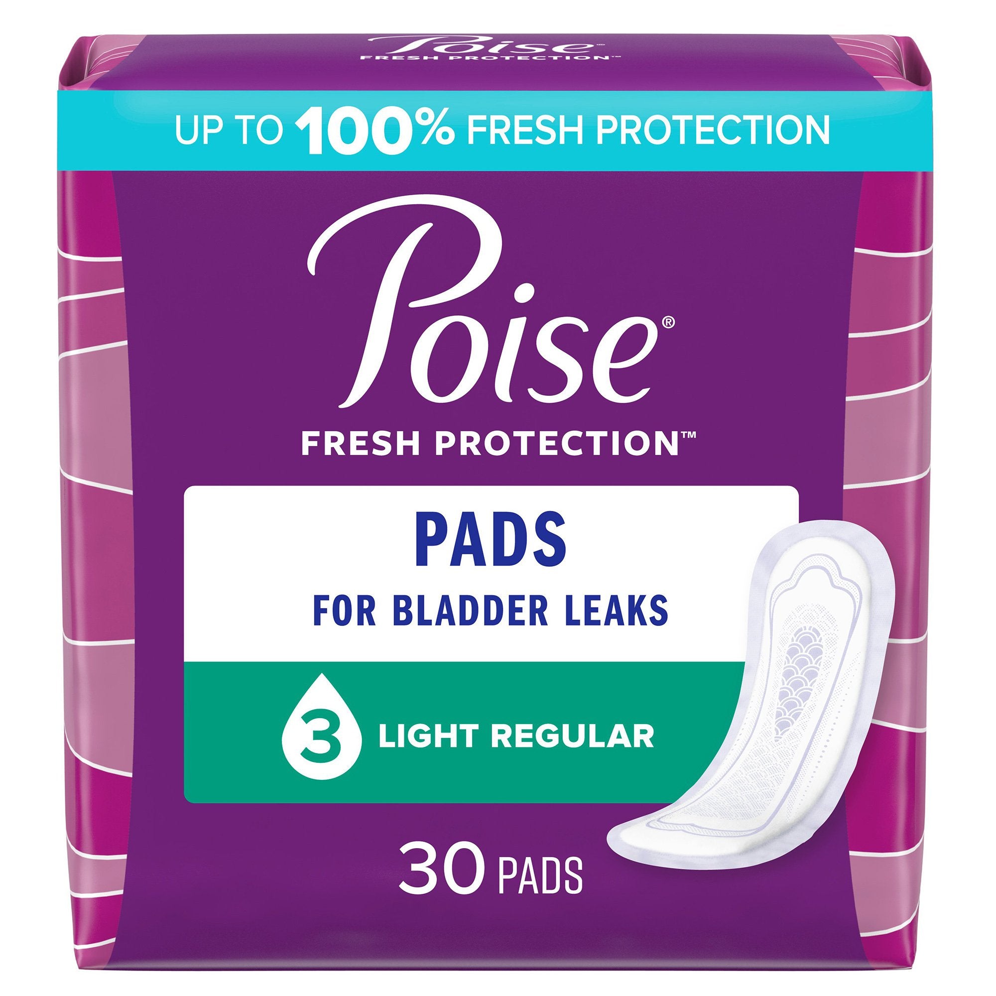 Poise Bladder Control Pads, Light Absorbency, Regular Length
