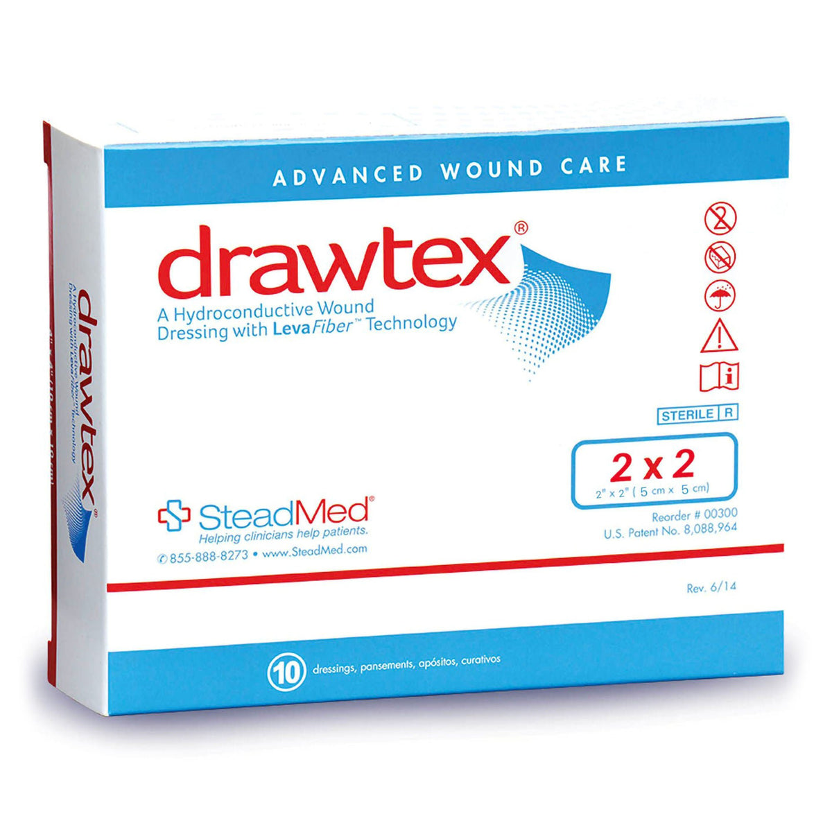 Drawtex® Nonadherent Dressing, 2 x 2 inch — Box of 10