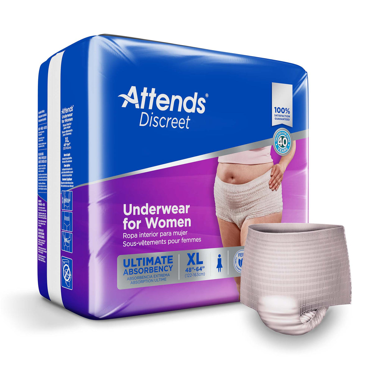 Attends® Discreet Women's Underwear, Level 5, X-Large — Bag of 16