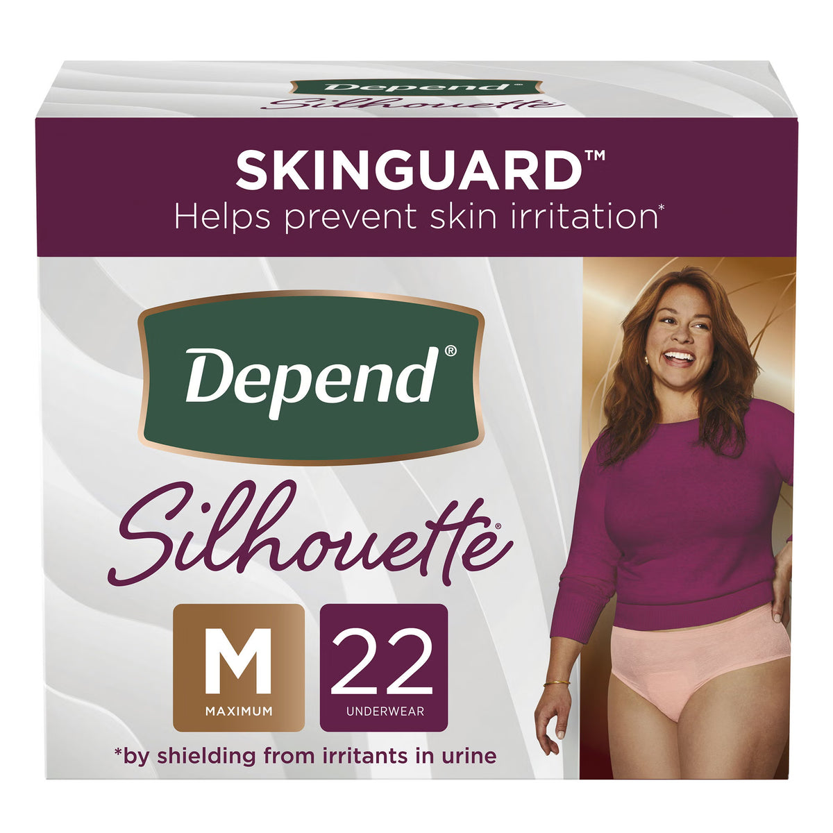 Depend® Silhouette® Classic Women's Underwear, Medium, Pink — Pack of 22