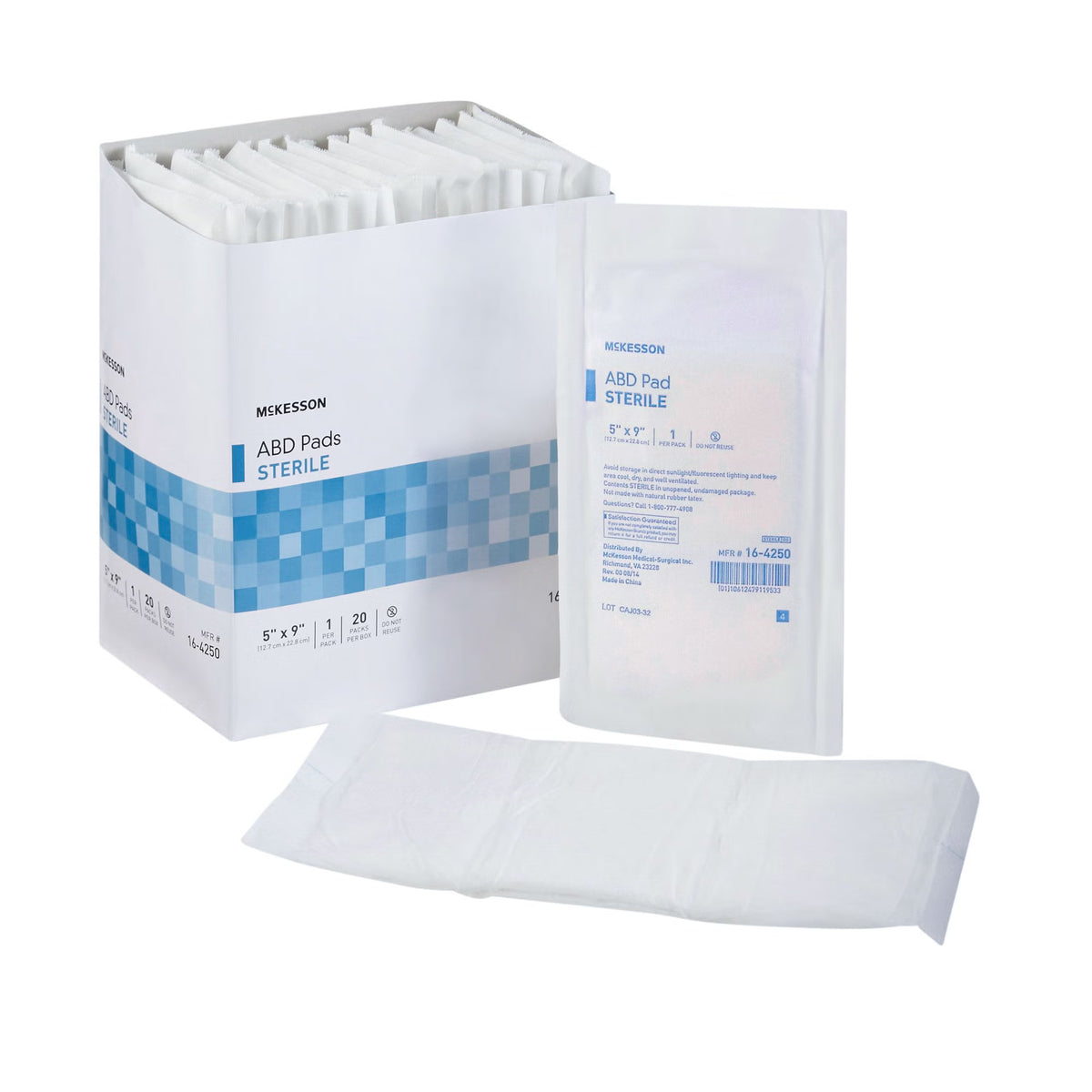 McKesson Sterile Abdominal Pad, 5 x 9 Inch — Box of 20