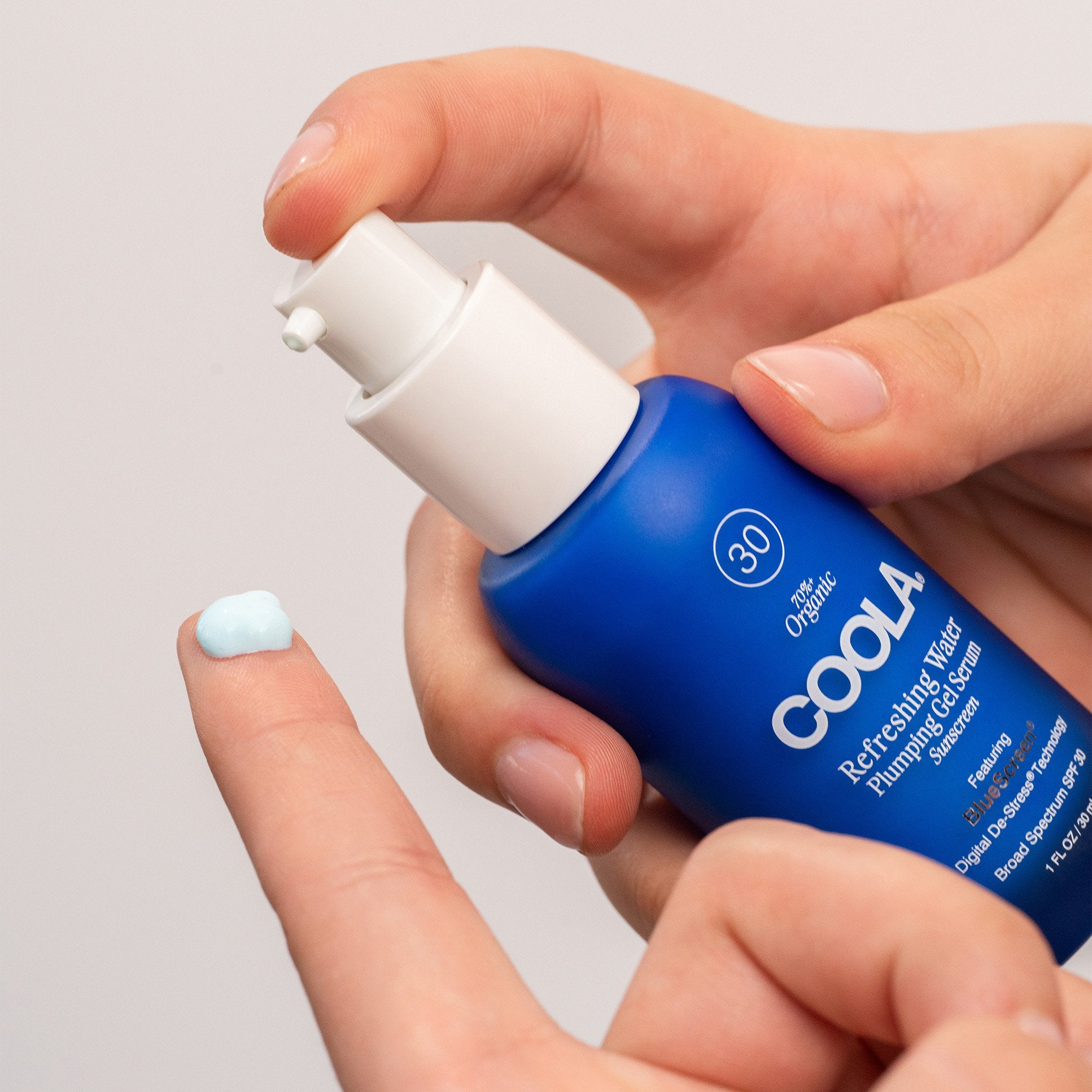 Coola Refreshing Water SPF 30 Plumping Gel Serum Sunscreen with BlueScreen