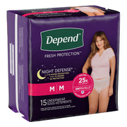 Depend® Night Defense® Women's Absorbent Underwear, Medium — Case of 60