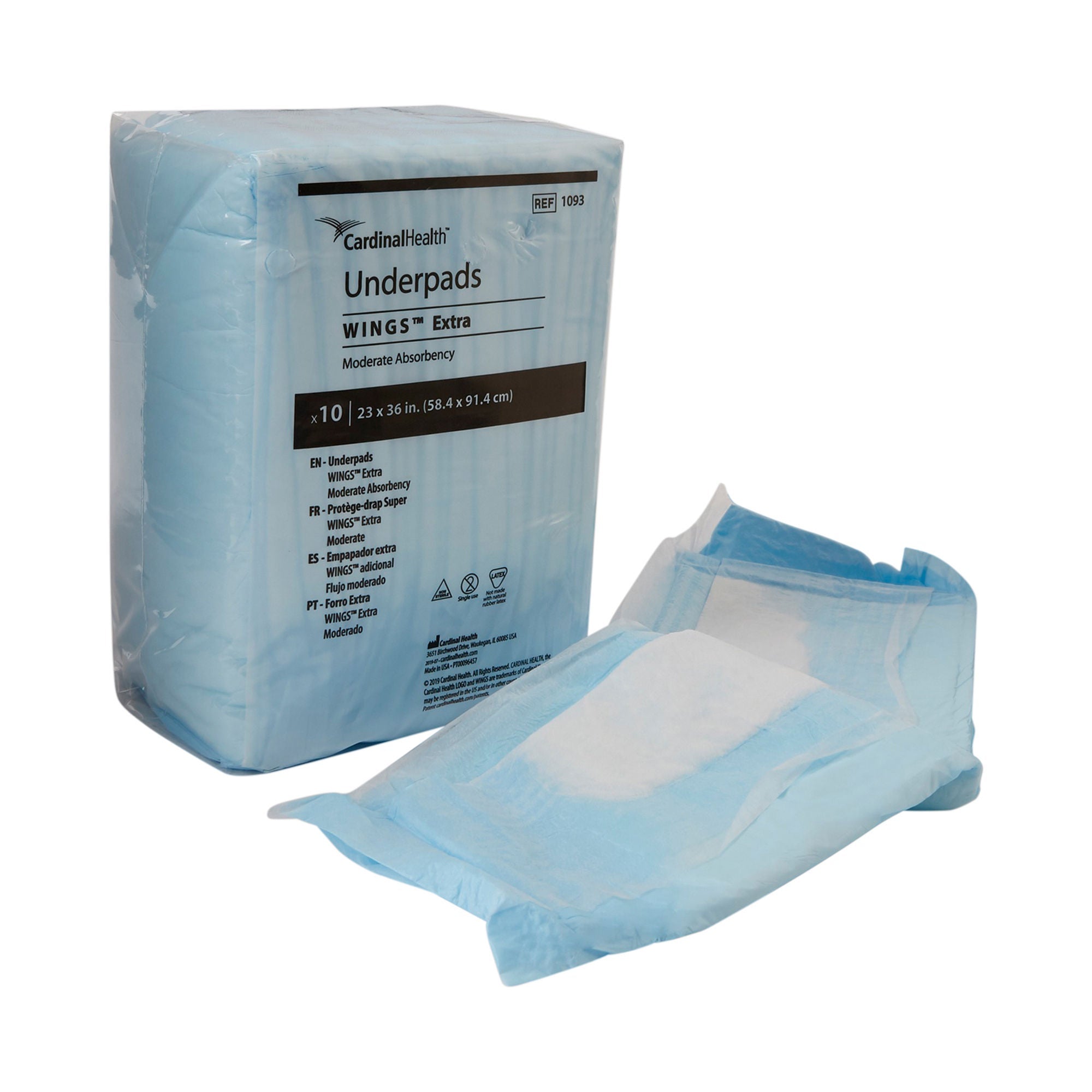 Simplicity Extra Underpad, Disposable, 23 x 36 Inch, Moderate Absorbency, Blue