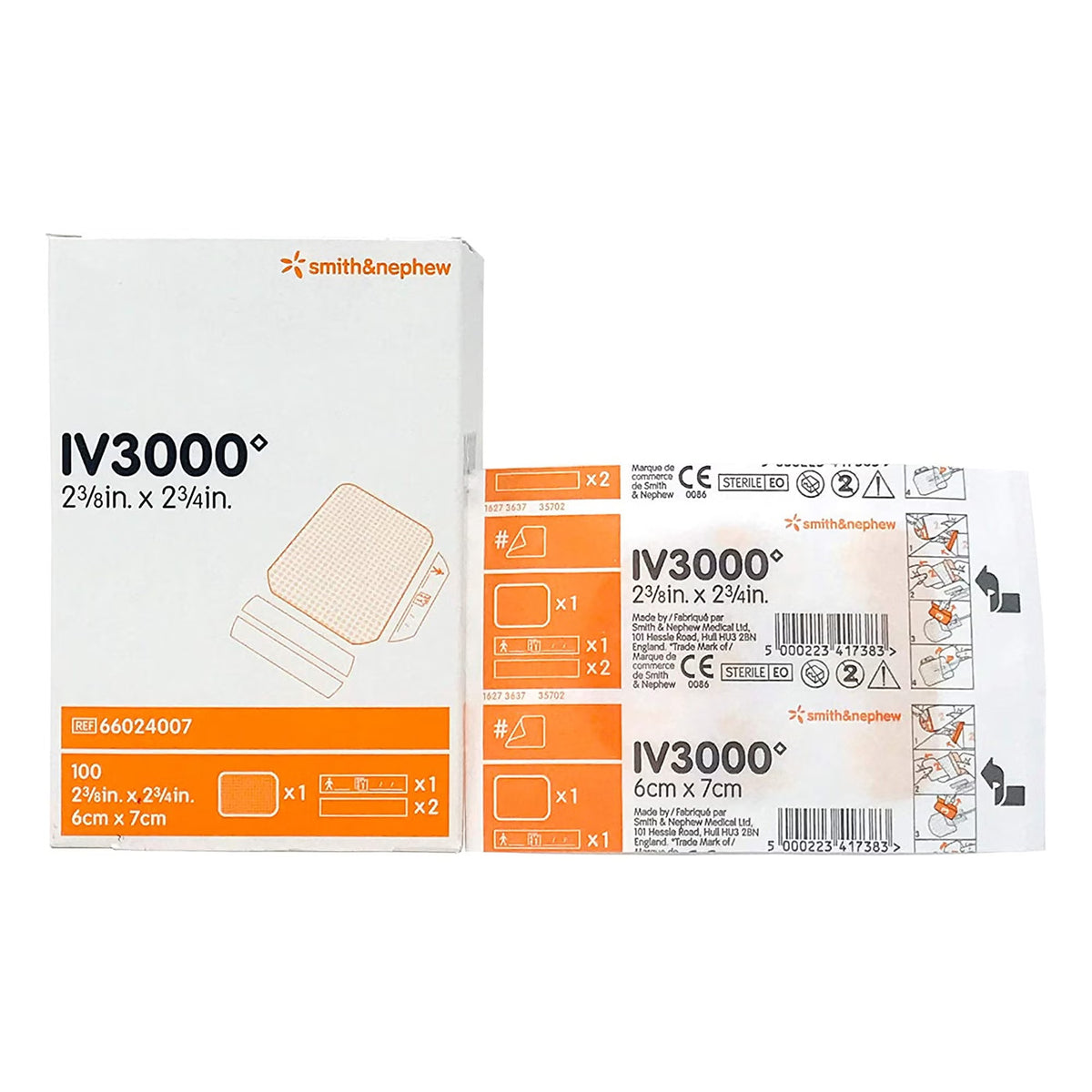 IV3000™ 1-Hand Peripheral Catheter Dressing, 2-3/8 x 2¾ Inch — Box of 100
