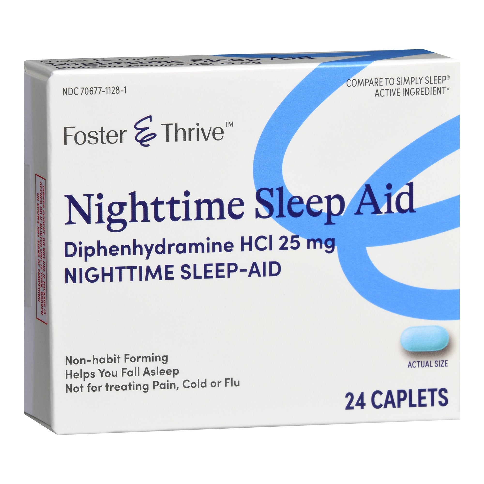 Foster & Thrive Nighttime Sleep-Aid Diphenhydramine HCl 25 mg Caplets