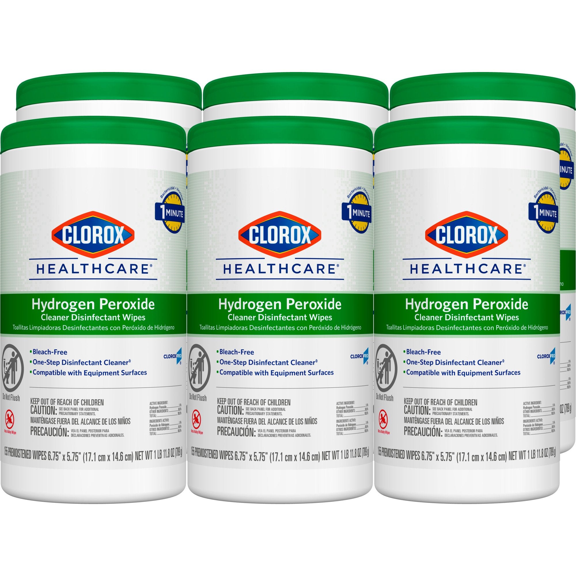 Clorox Healthcare Hydrogen Peroxide Cleaner Disinfectant Wipes 6.75 x 5.75 Inch