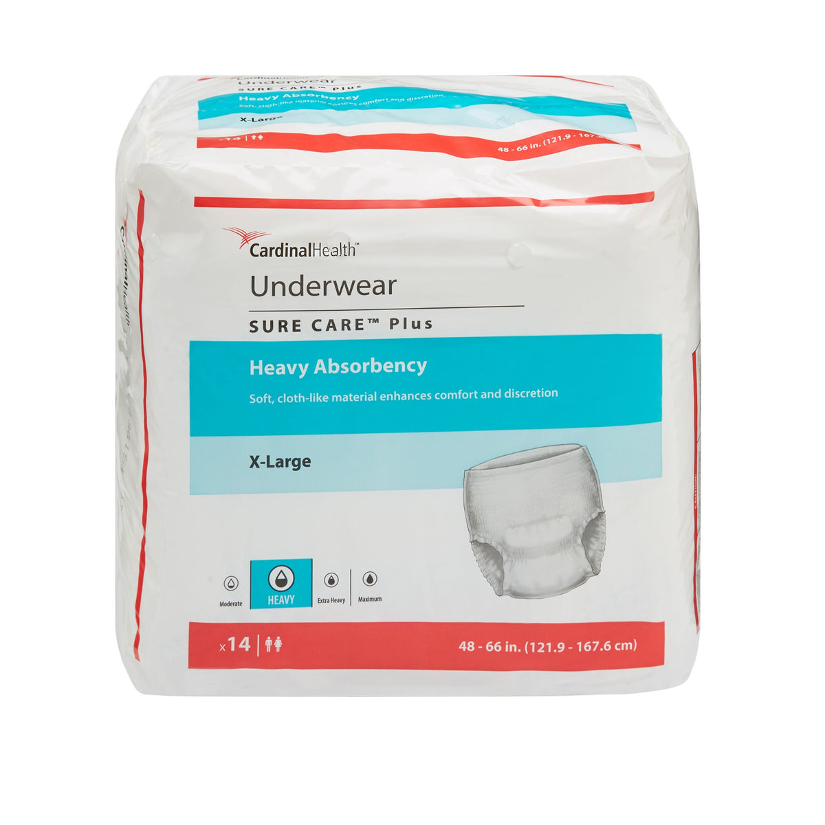 Sure Care™ Plus Heavy Absorbent Underwear, Extra Large — Bag of 14