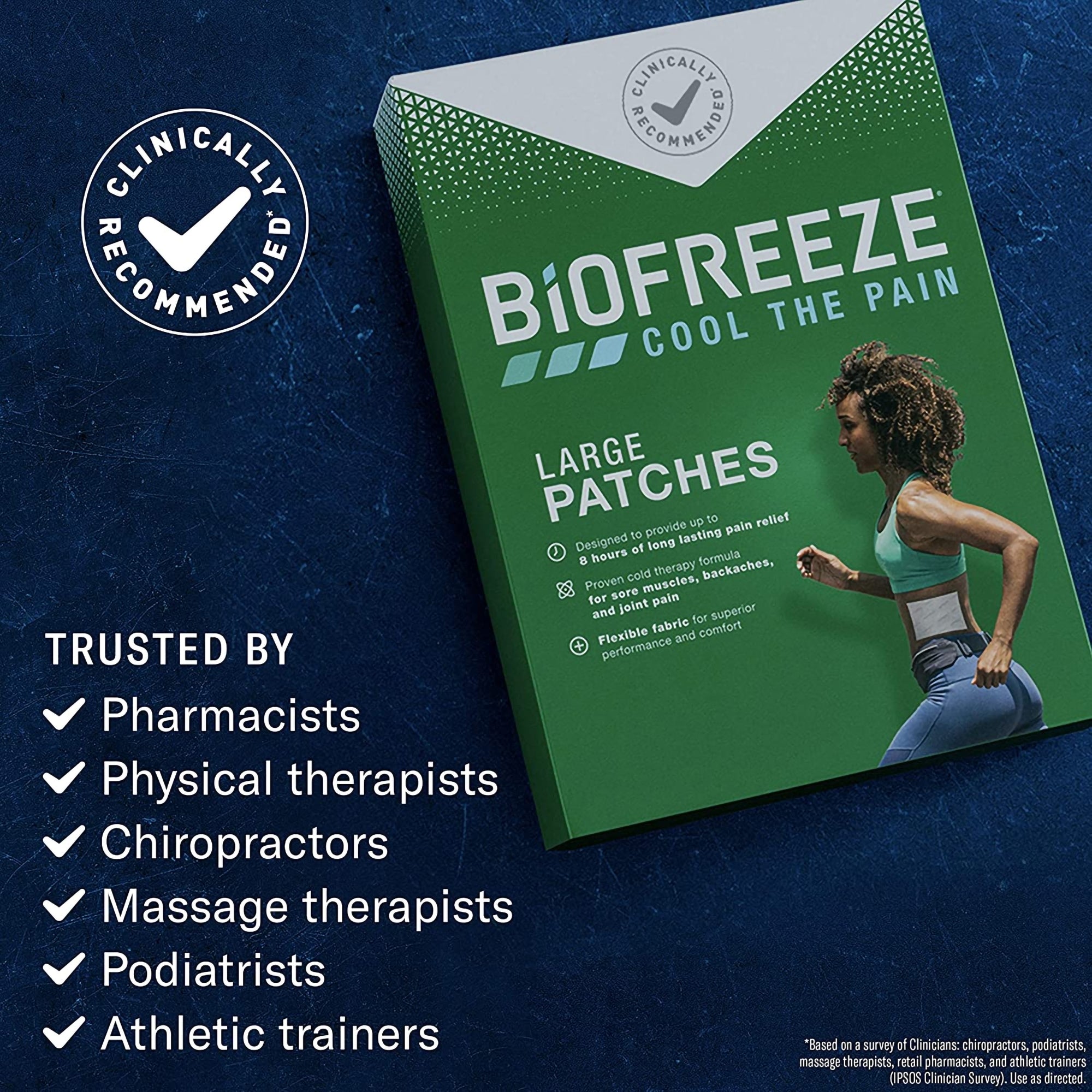 Biofreeze Menthol Pain Relief Patches, Large