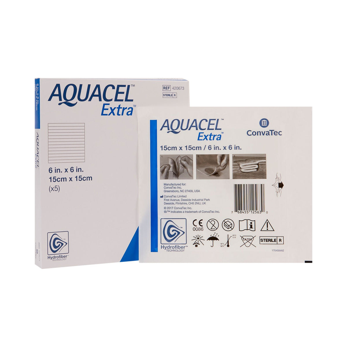 Aquacel® Extra™ Gelling Fiber Wound Dressing, 6 x 6 Inch — Box of 5