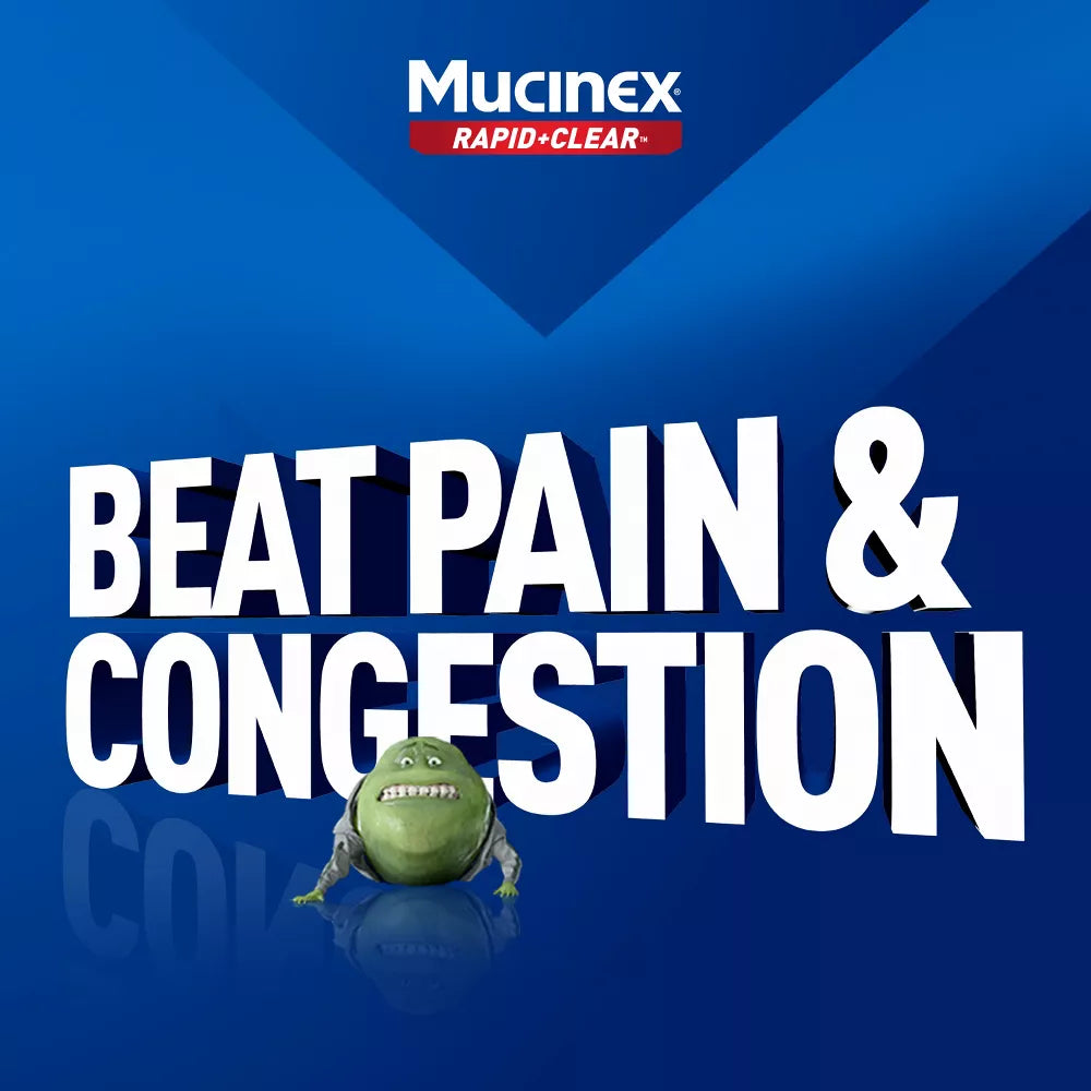Mucinex Rapid + Clear for Pain, Headache, and Mucus Congestion Caplets