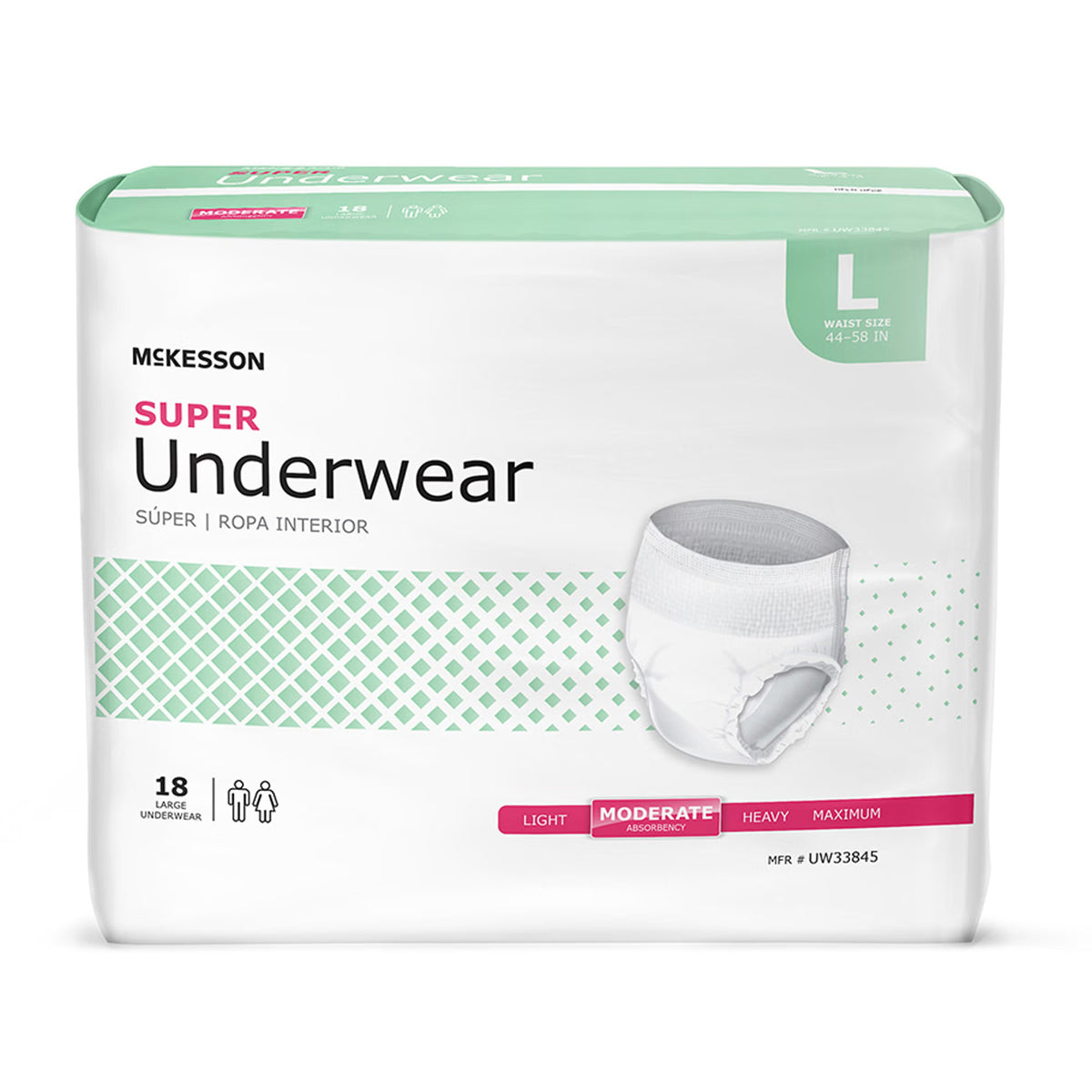McKesson Super Moderate Absorbency Incontinence Underwear, Large