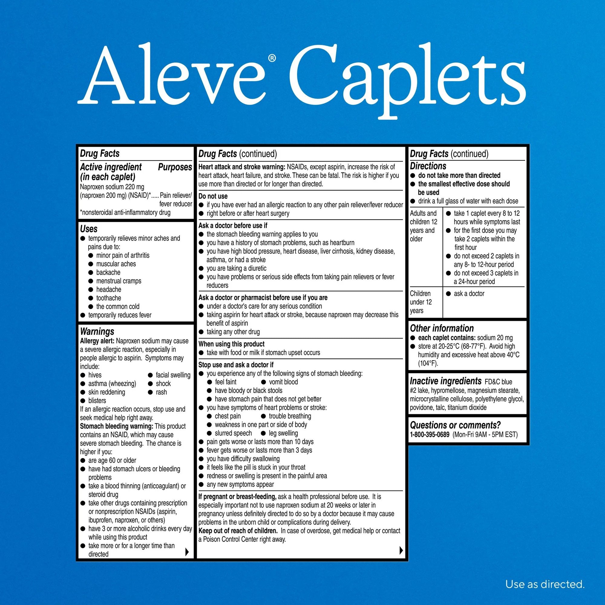 Aleve Naproxen Sodium Pain Relief