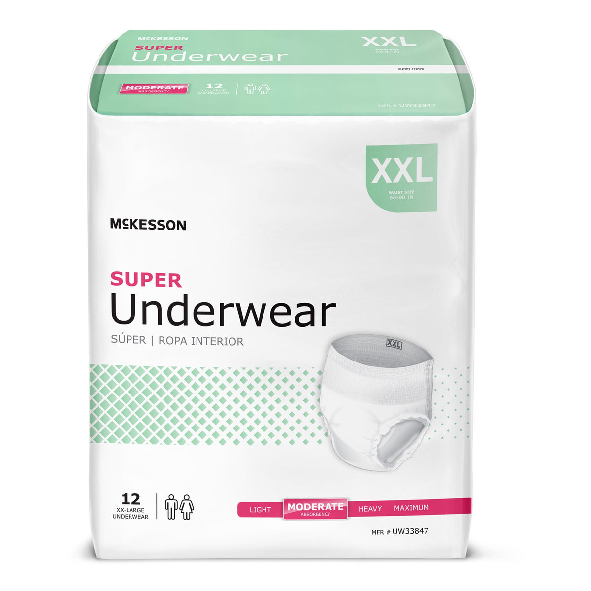 McKesson Super Moderate Absorbency Incontinence Underwear, 2X-Large