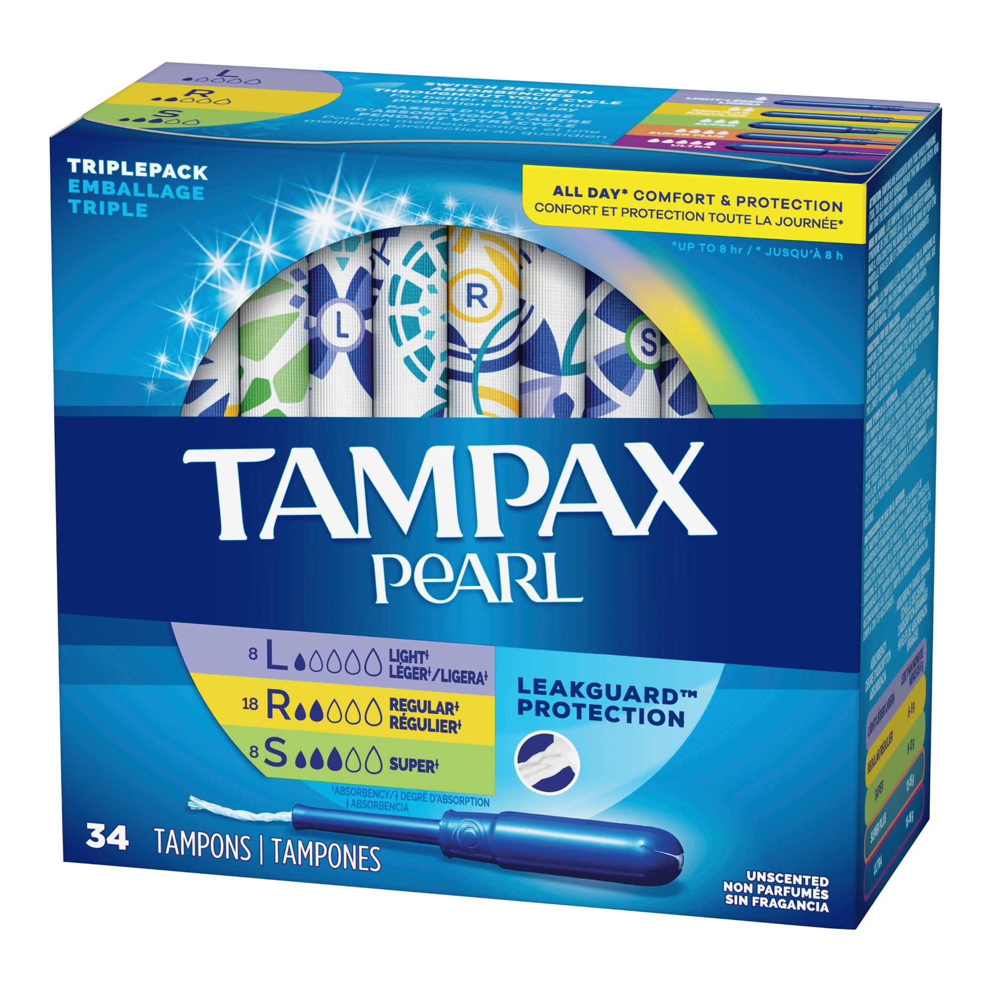 Tampax Pearl Tampons Light/Regular/Super Absorbency Unscented