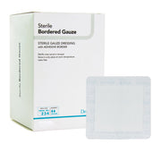 DermaRite® Gauze Adhesive Dressing, White, Sterile, 4 X 8 inch