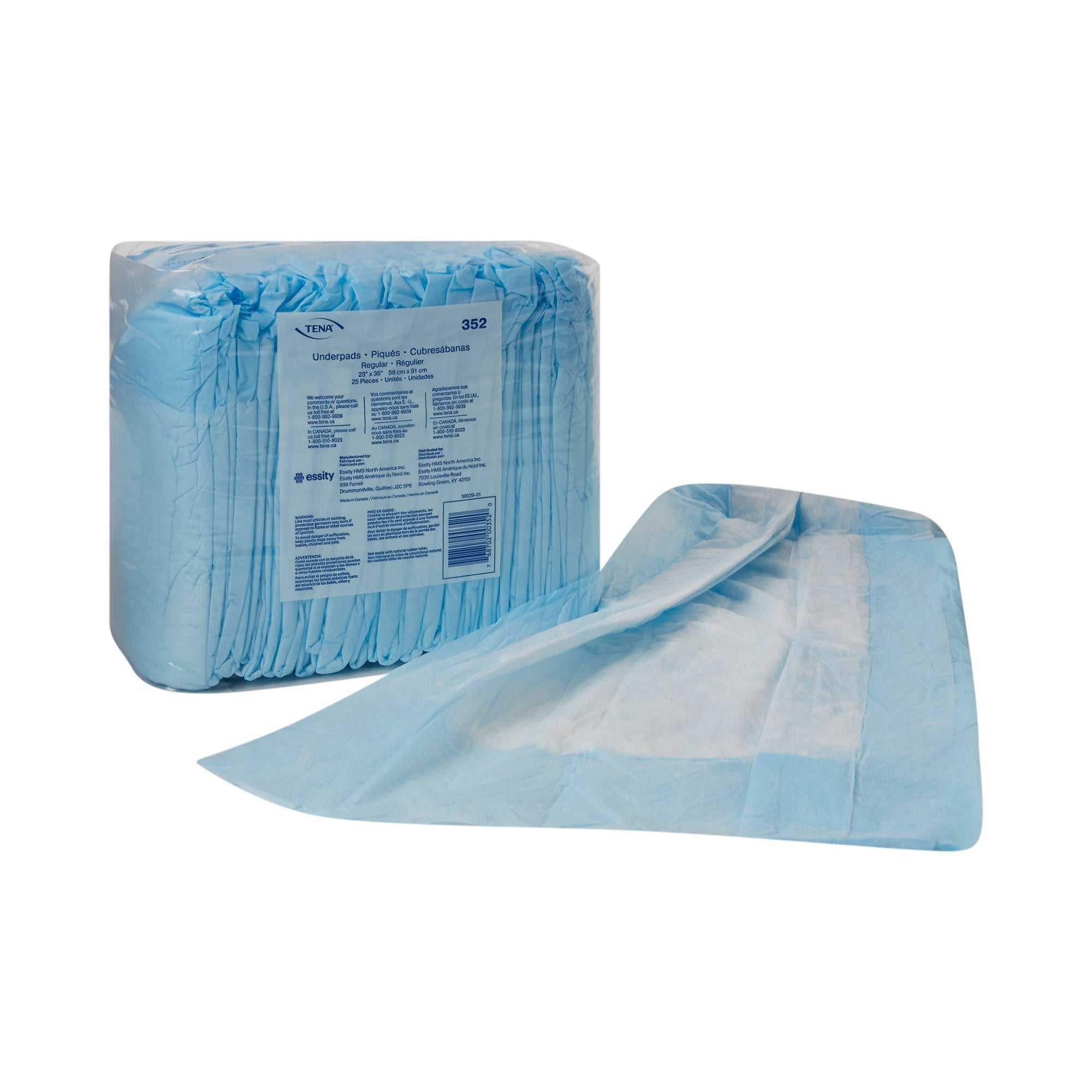 Tena Regular Underpads Light Absorbency 23 x 36 Inch
