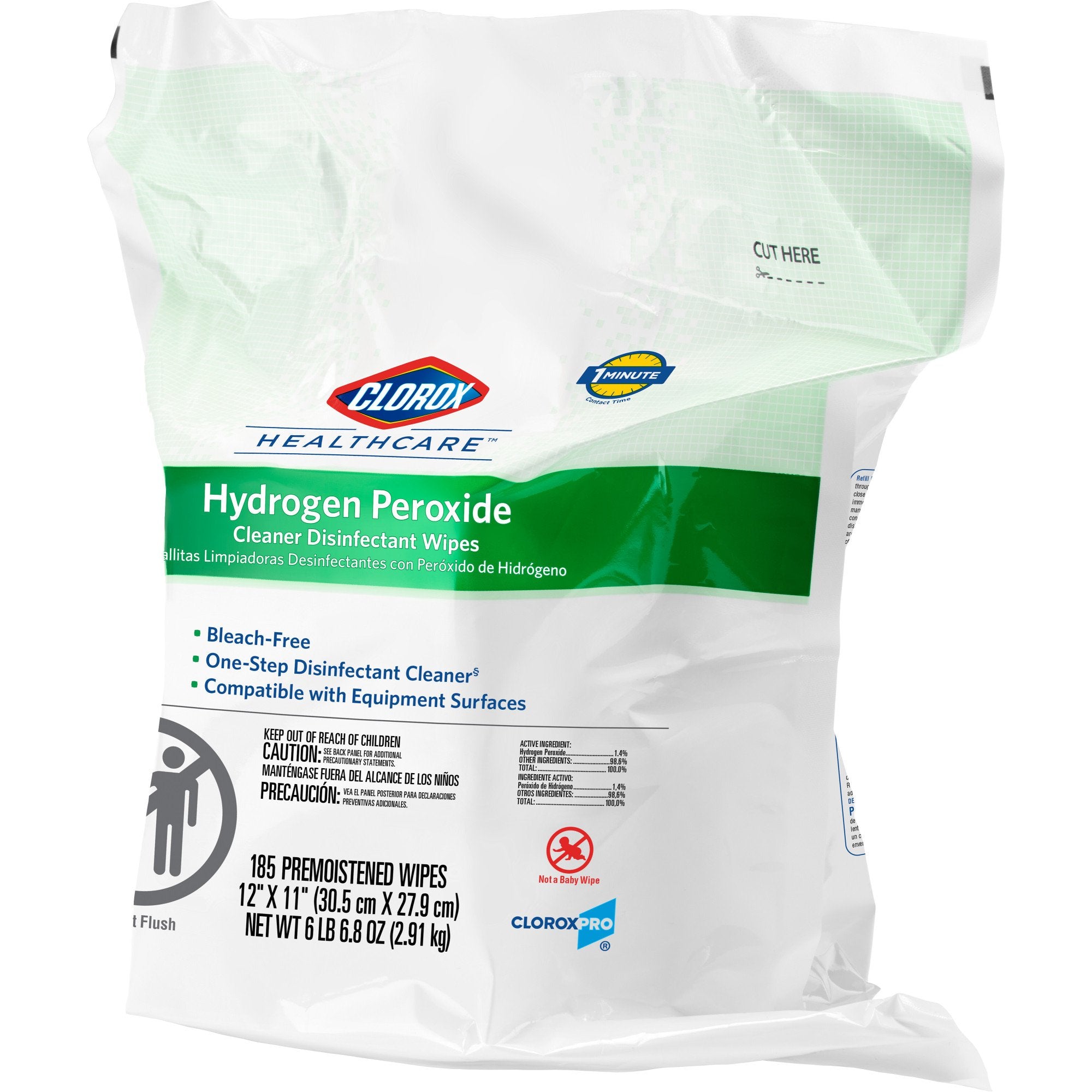 Clorox Hydrogen Peroxide Cleaner Disinfectant Wipes Refill Pouch