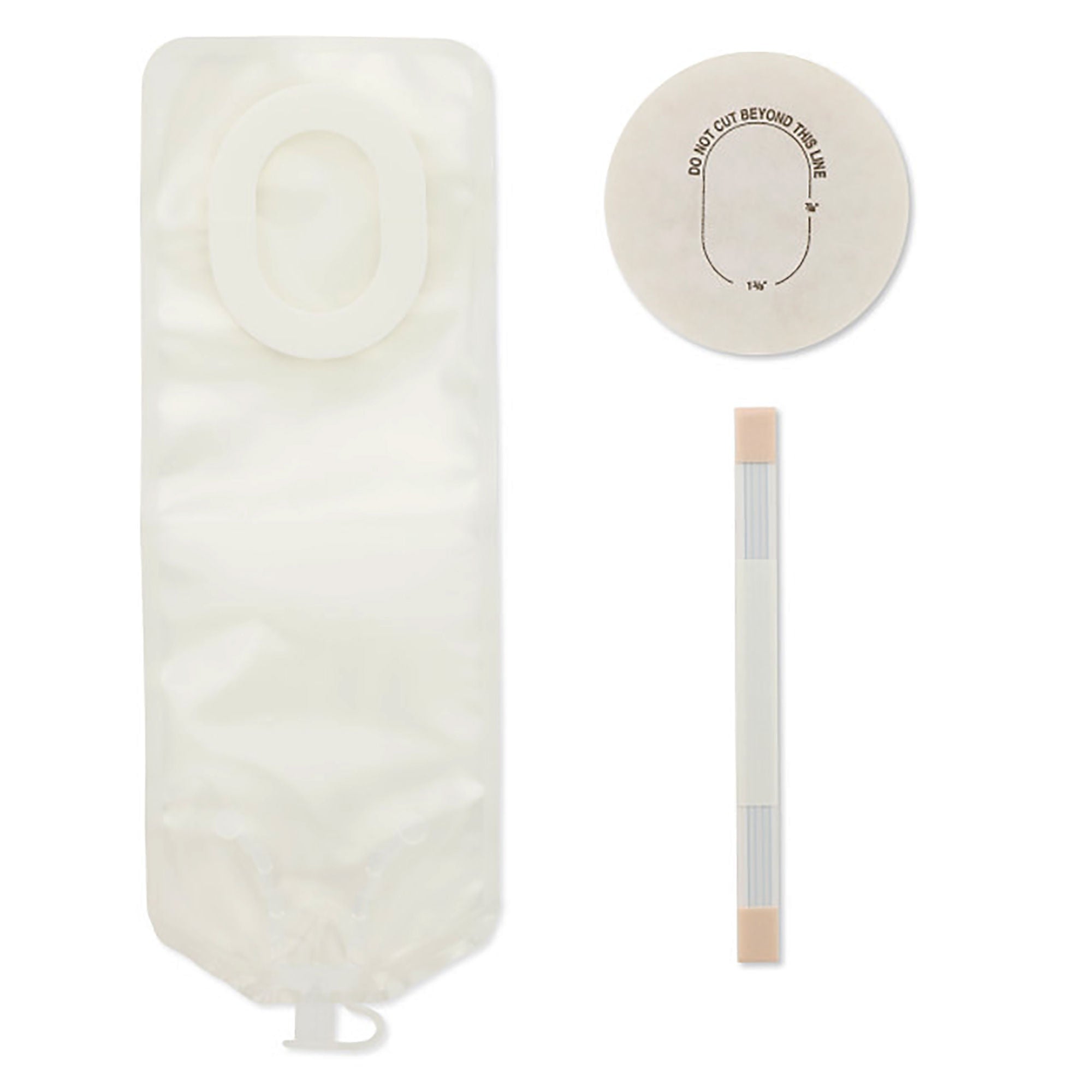 Pouchkins™ 1-Piece Transparent Colostomy Pouch, for Baseplates up to 35 x 22 mm