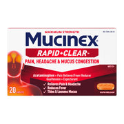 Mucinex Rapid + Clear for Pain, Headache, and Mucus Congestion Caplets