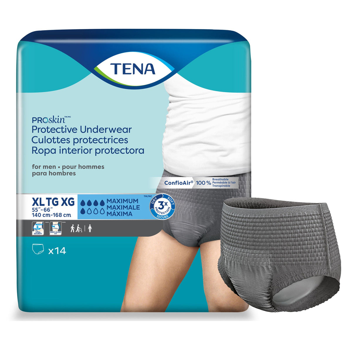 Tena® ProSkin™ Maximum Absorbent Underwear for Men, Extra Large — Bag of 14