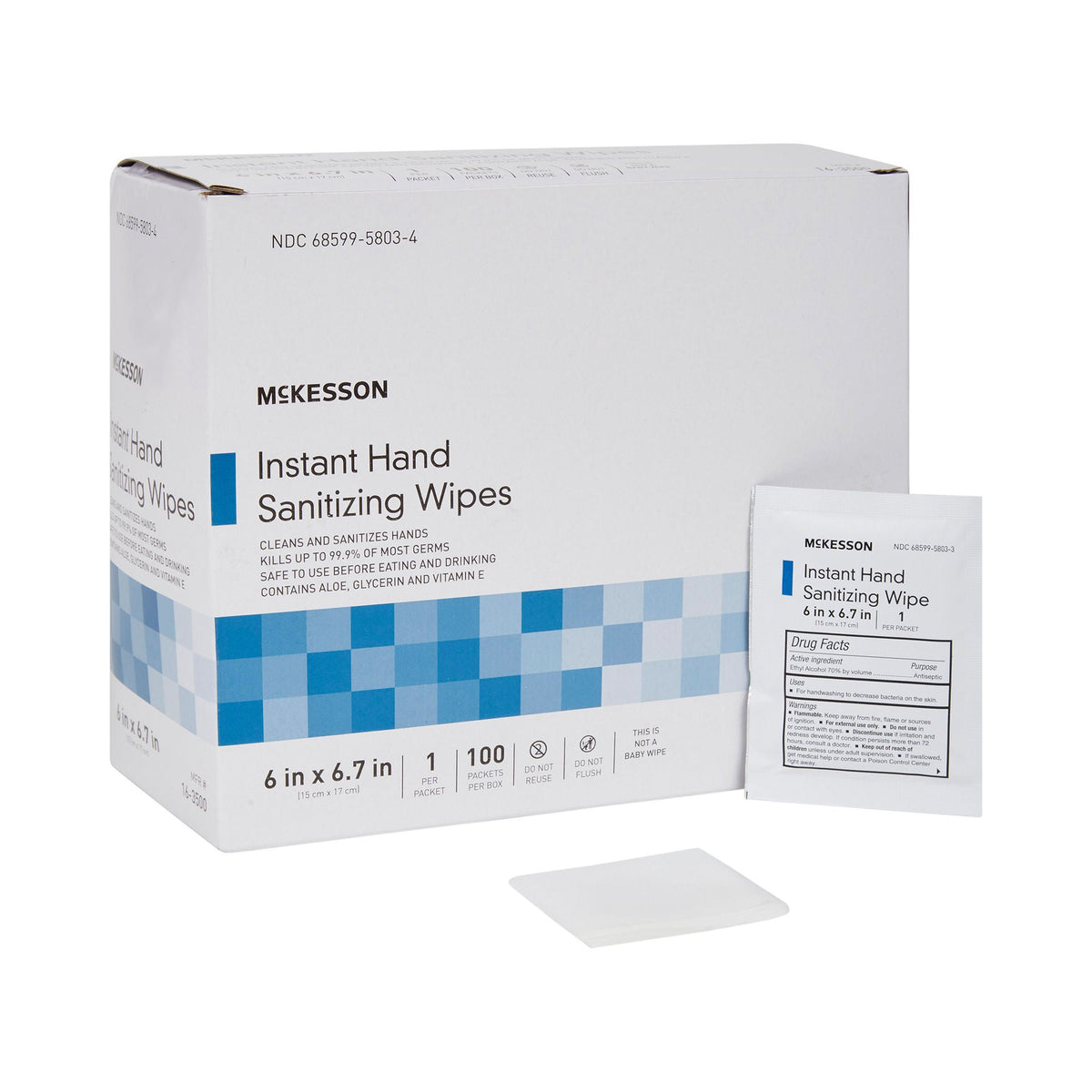 McKesson Hand Sanitizing Wipes — Box of 100