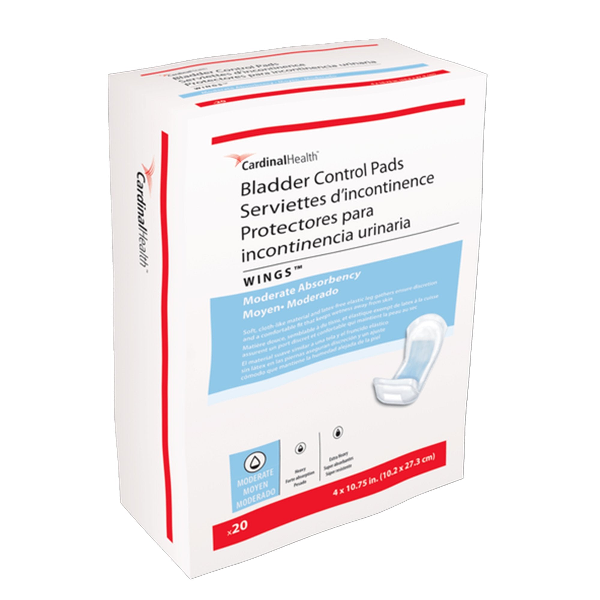 Sure Care Bladder Control Pads, Moderate Absorbency, 4 x 10.75 Inch