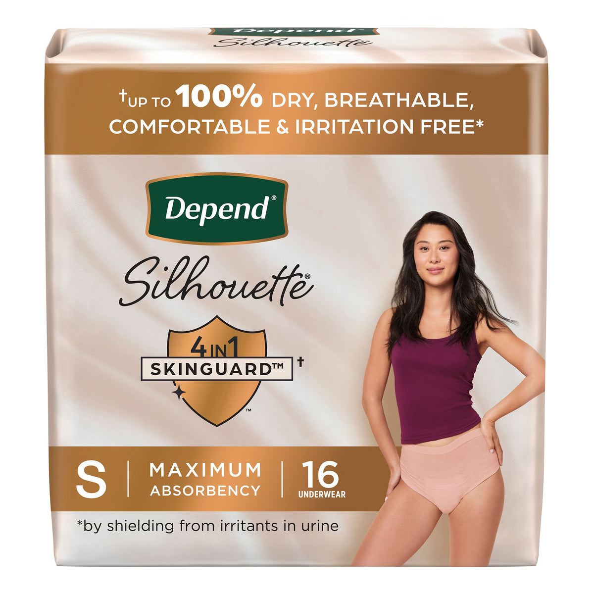 Depend® Silhouette® Maximum Absorbency Underwear, Small — Pack of 16
