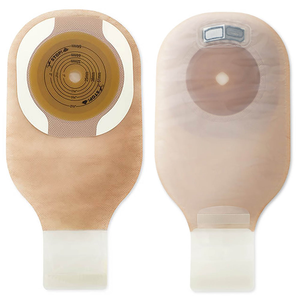 Premier™ One-Piece Beige Ostomy Pouch, Cut to Fit Stomas up to 64 mm — Box of 10