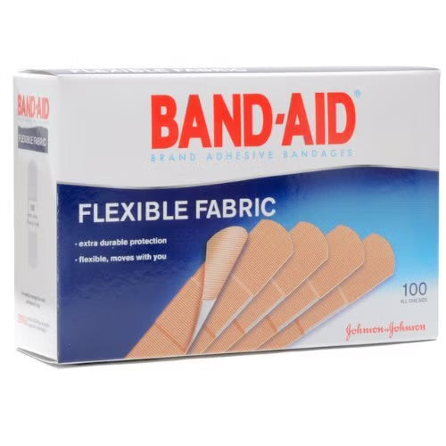 Band-Aid® Flexible Fabric Tan Adhesive Strip, 1 x 3 Inch — Box of 100