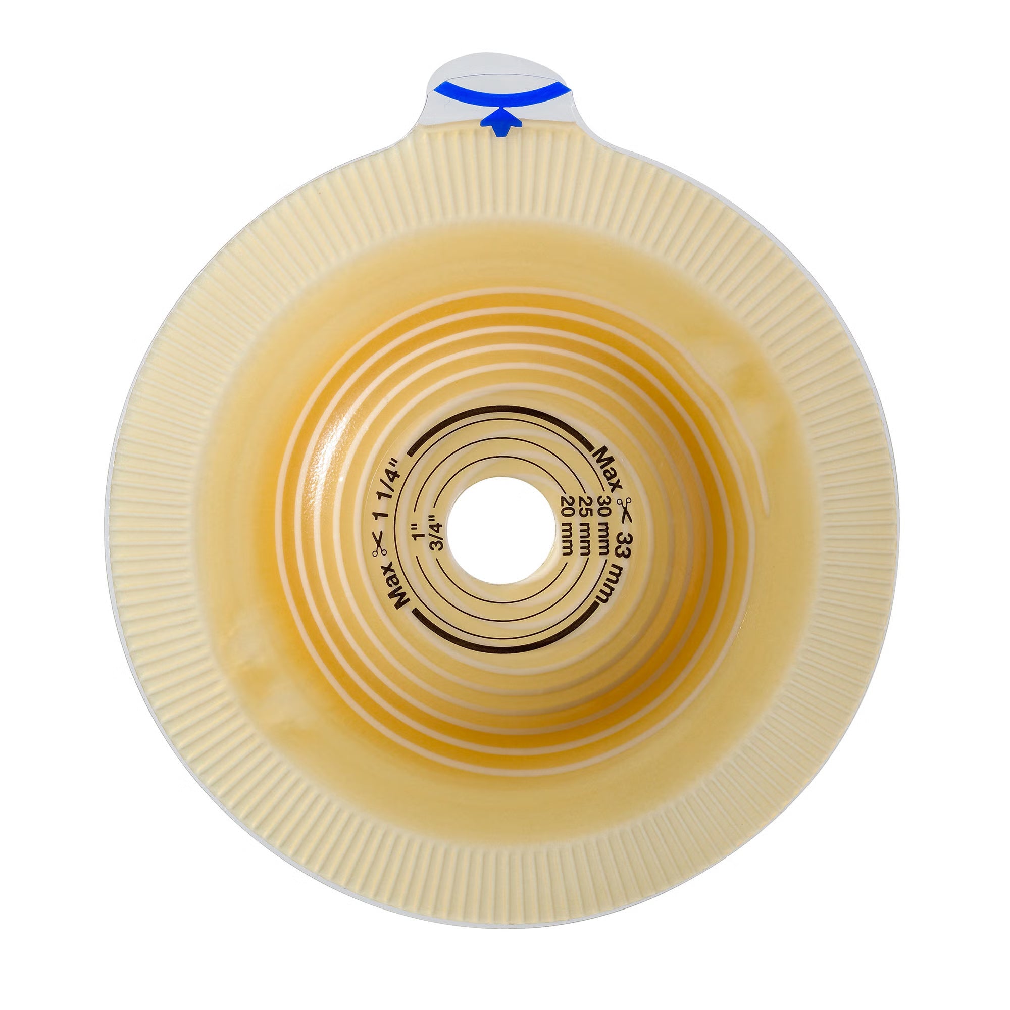 Assura® Convex Light Ostomy Barrier, Cut to Fit 15 – 43 mm Stomas, Blue Match