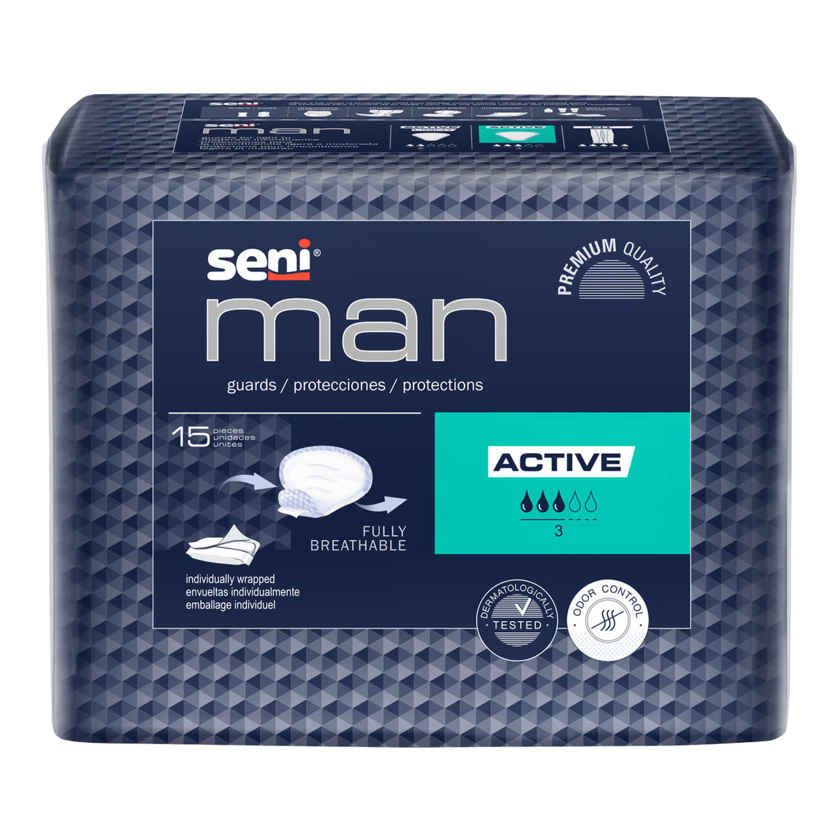 Seni® Man Active Bladder Control Guards — Pack of 15