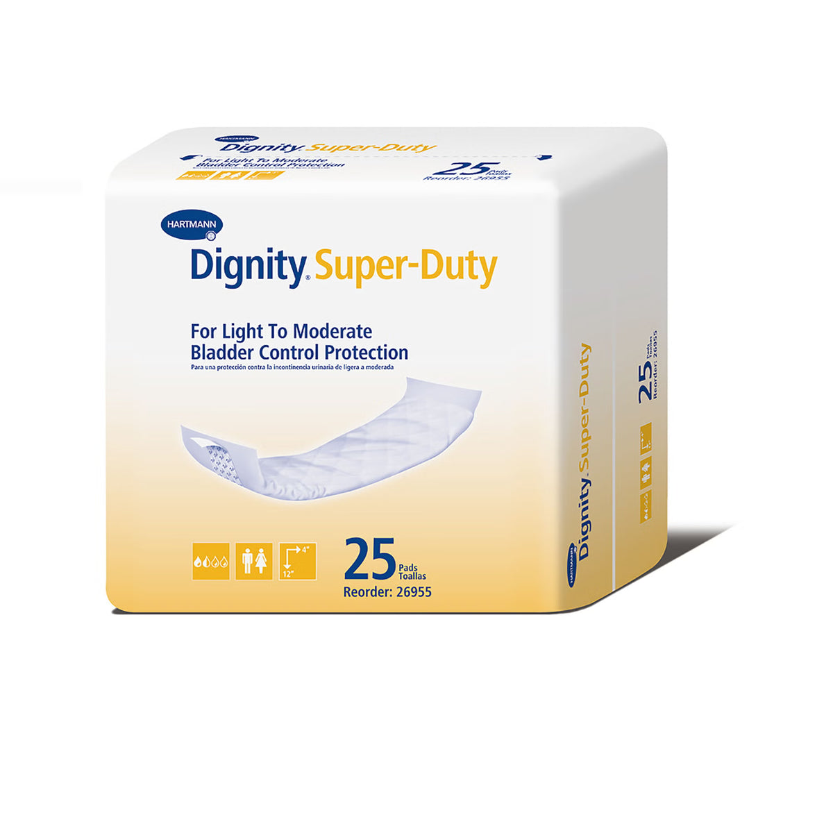 Dignity Incontinence Liner, Moderate Absorbency, Polymer Core, 4 x 12 Inch — Bag of 25