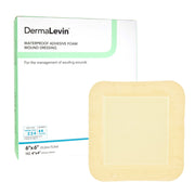 DermaLevin® Adhesive with Border Foam Dressing, 6 x 6 Inch — Box of 10