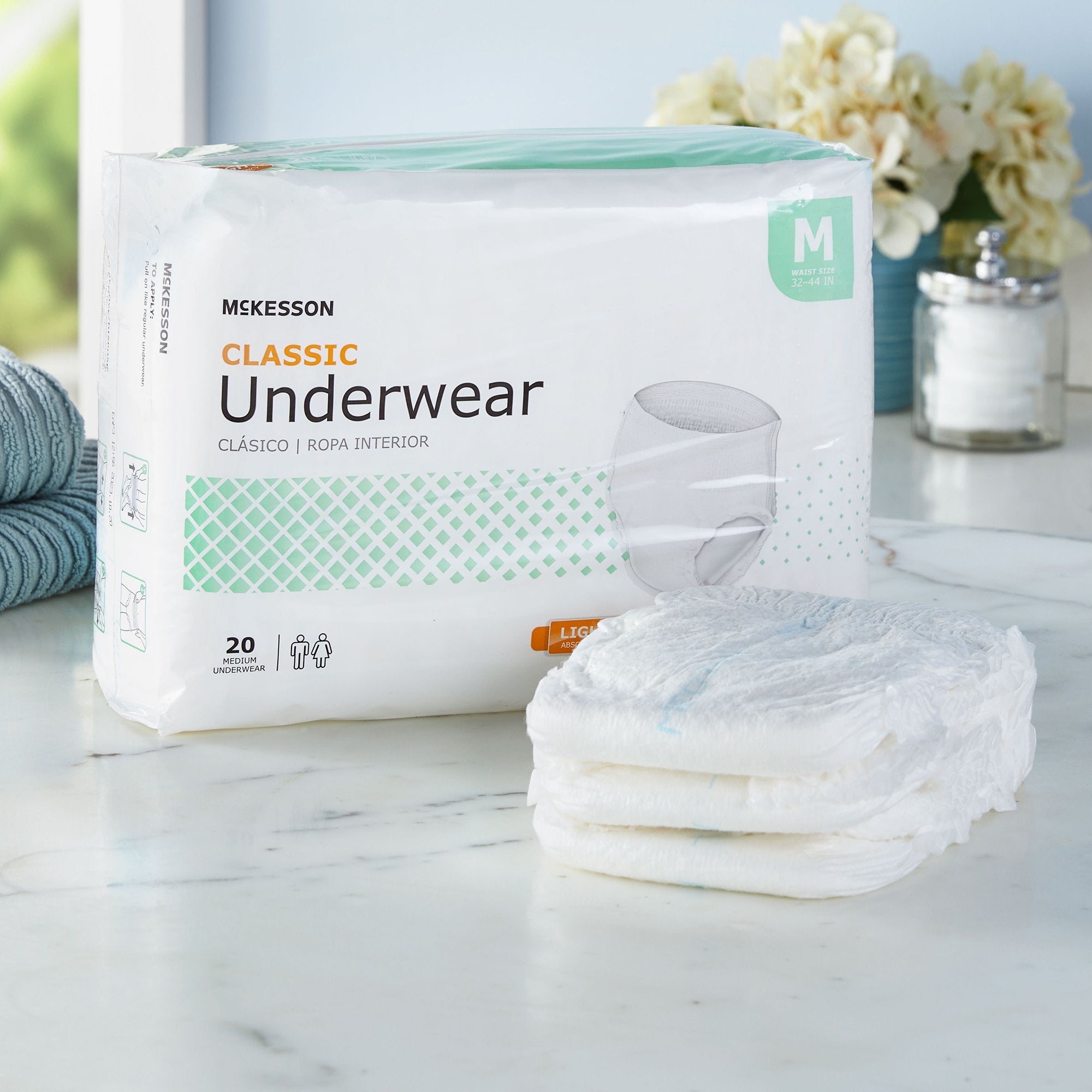 McKesson Classic Light Absorbency Incontinence Underwear, Medium