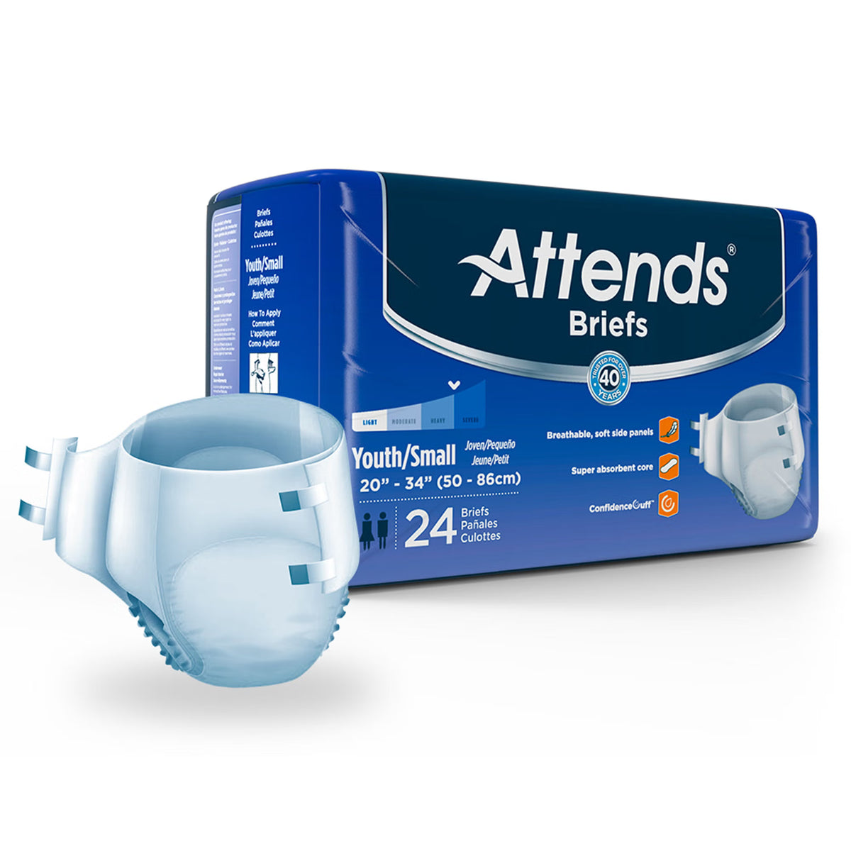 Attends® Briefs Youth/Small — Bag of 24