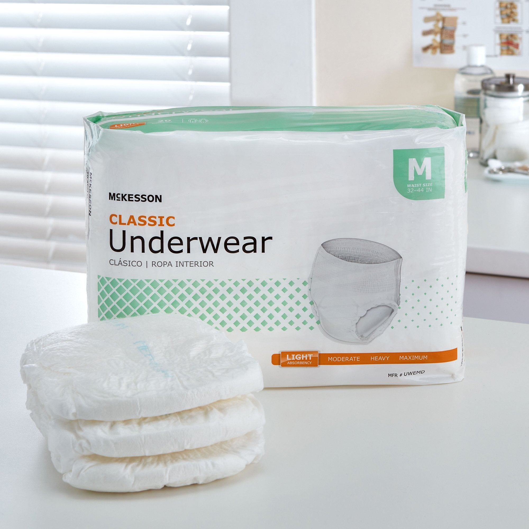 McKesson Classic Light Absorbency Incontinence Underwear, Medium