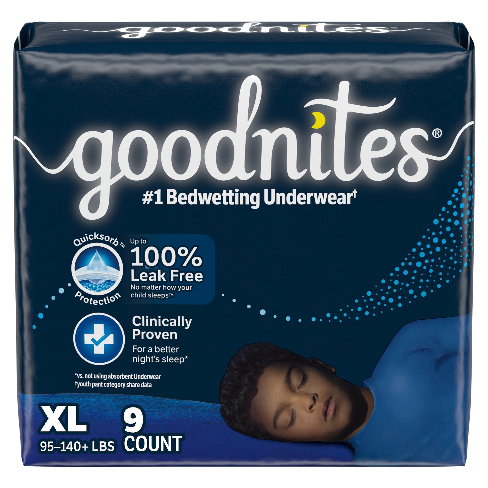 GoodNites Bedwetting Underwear, Extra Large for Boys weighing 95 – 140 lbs.