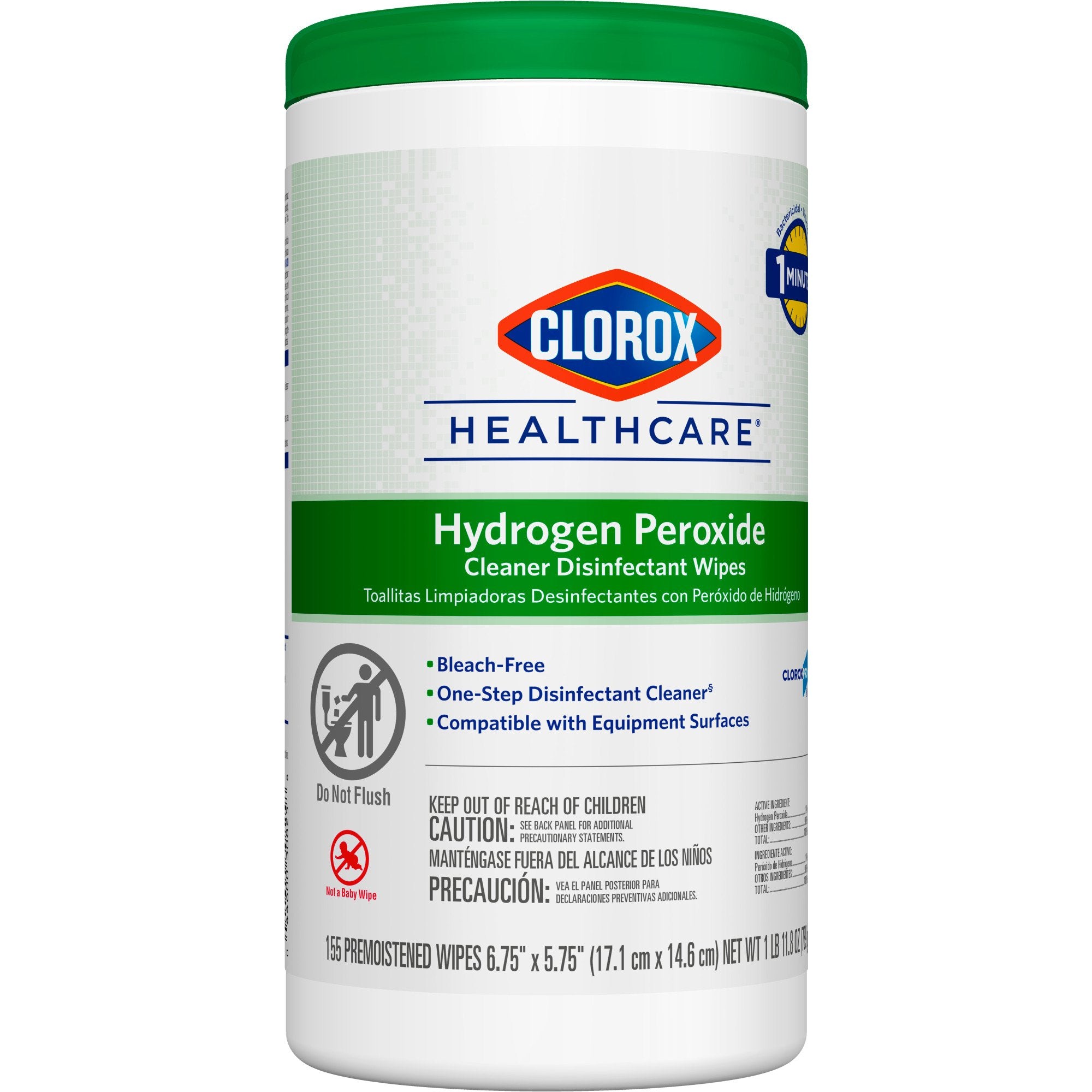 Clorox Healthcare Hydrogen Peroxide Cleaner Disinfectant Wipes 6.75 x 5.75 Inch