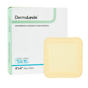 DermaLevin® Adhesive with Border Foam Dressing, 4 x 4 Inch