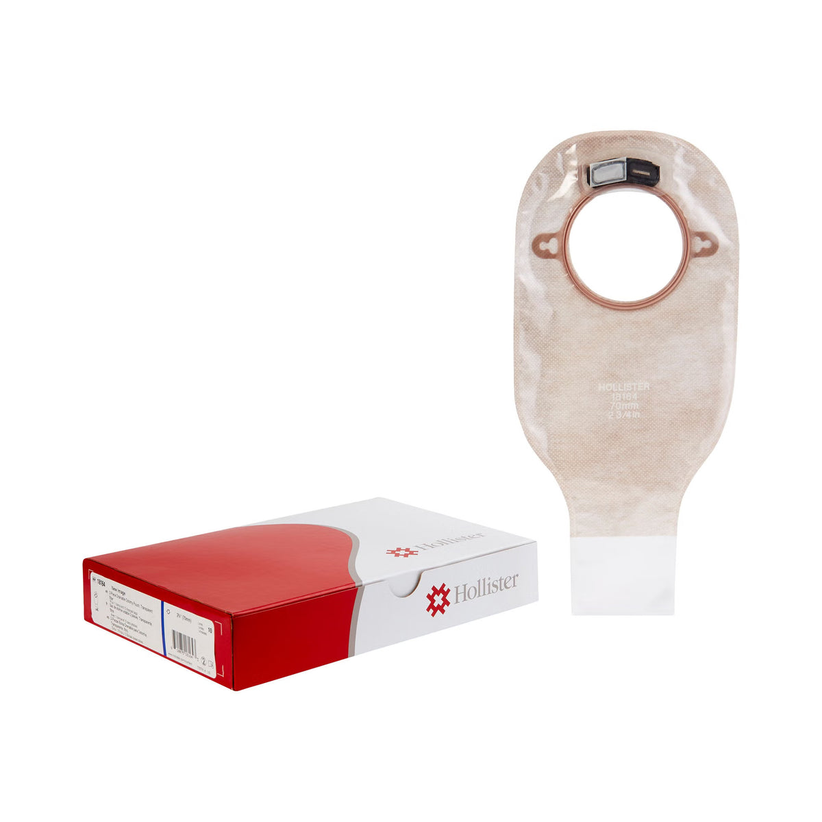 New Image™ 18164 Two-Piece Transparent Ostomy Pouch, Pre-cut to Fit 70 mm, Blue — Box of 10